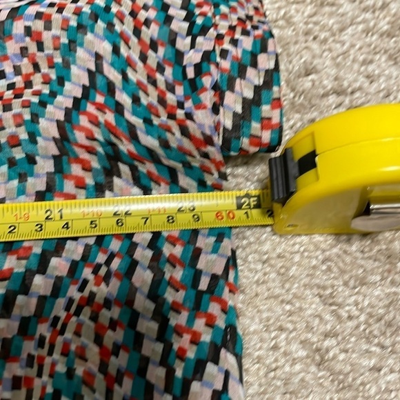 Olive & Oak Women’s Tunic Red & Green Sheer Geometric Contemporary Bohemian - Picture 12 of 12